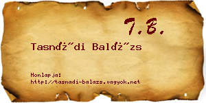 Tasnádi Balázs névjegykártya
